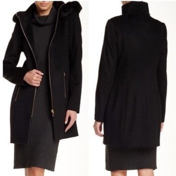 tahari black coat